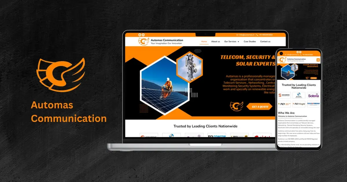 Website design success case study for Automas Communication by iSmart Web Service.