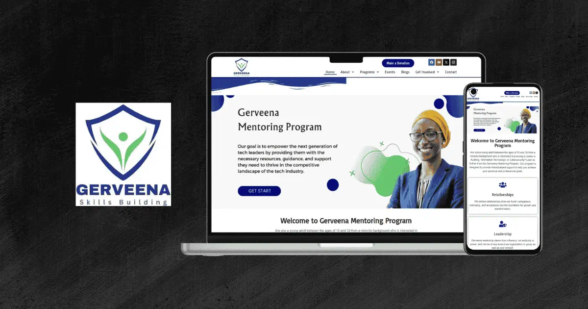 Success case study of Gerveena Mentoring Program website design by iSmart Web Service.