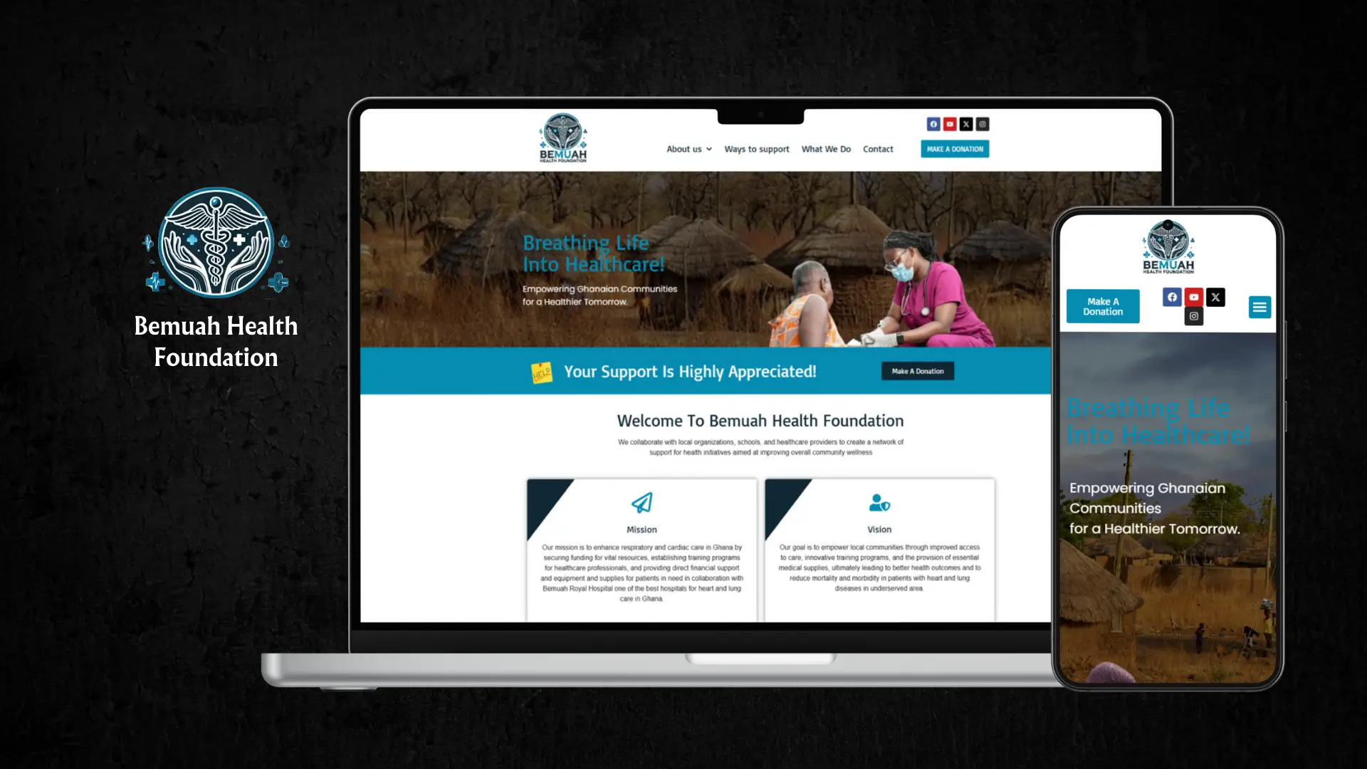 bemuah health foundation website develop by ismart web service