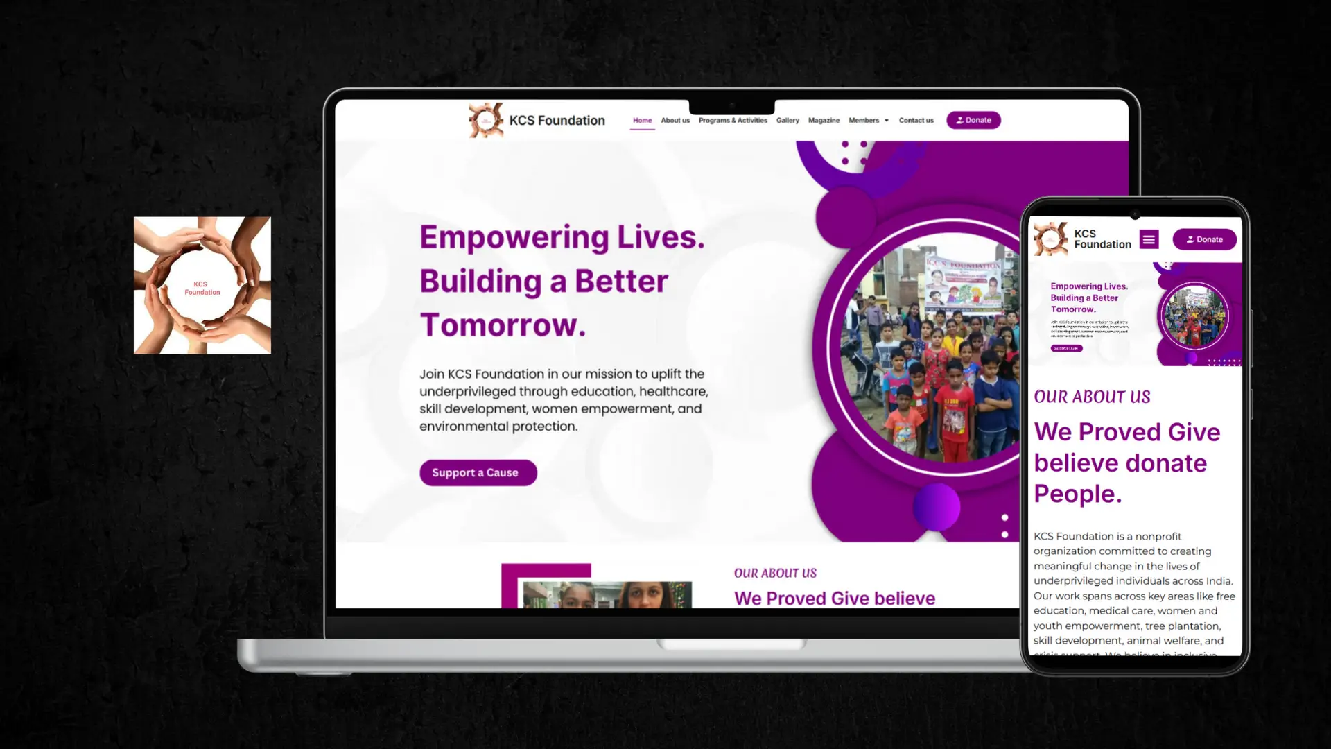 KCS Foundation nonprofit website design and development by ismart web service