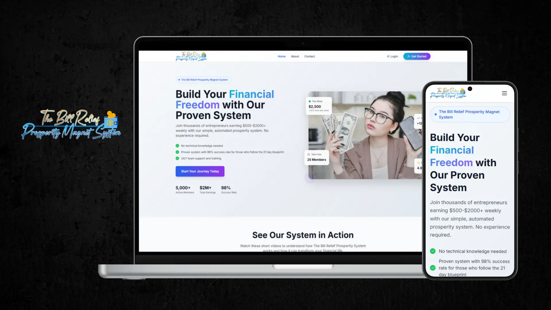 the-bill-relief-prosperity-magnet-system-business-website-design-and-development-by-ismart-web-service