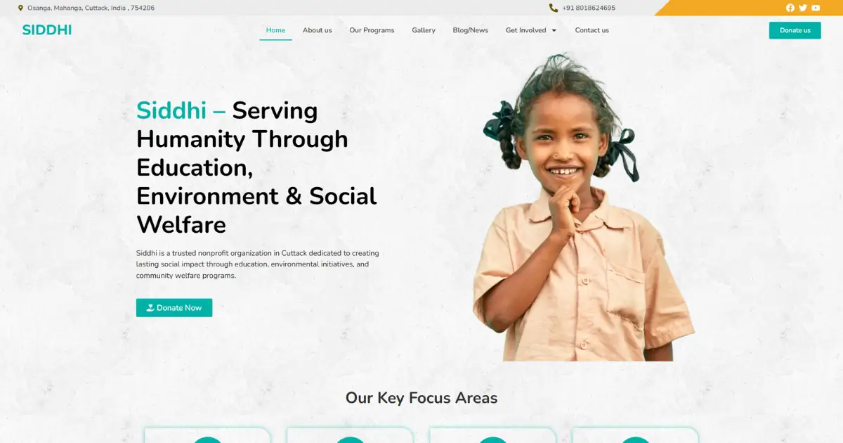 Nonprofit, NGO and trust website design services in Kolkata, Howrah, West Bengal and India