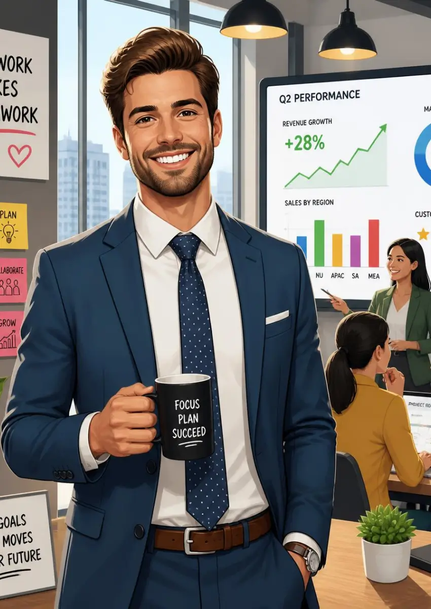 Business professional using MLM business management software from iSmart Web Service